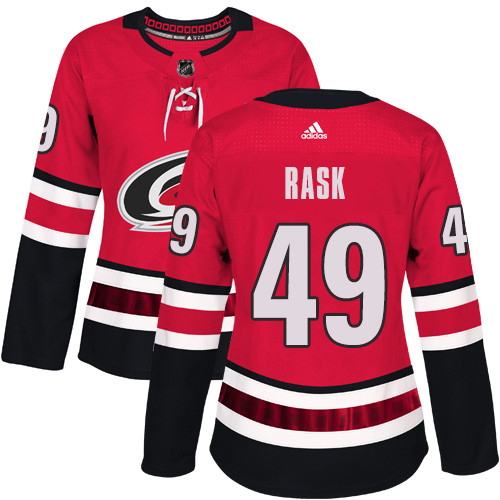 Adidas Hurricanes #49 Victor Rask Red Home Authentic Women's Stitched NHL Jersey